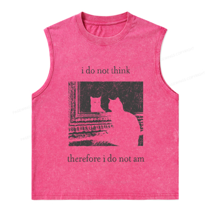 Pagewings I Do Not Think Therefore I Do Not Am Unisex Washed Tank Top