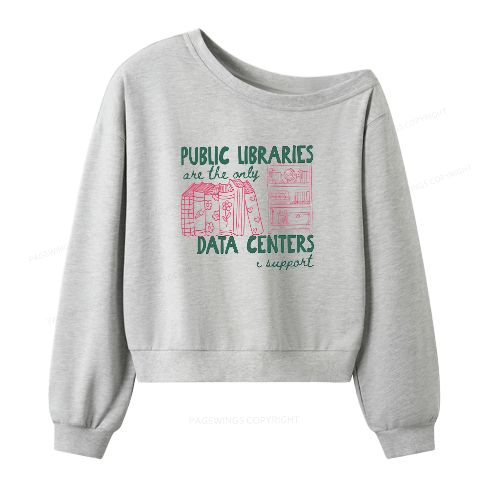 Pagewings Public Libraries Women Off Shoulder Sweatshirt