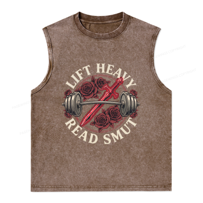 Pagewings Lift Heavy Read Smut Unisex Washed Tank Top