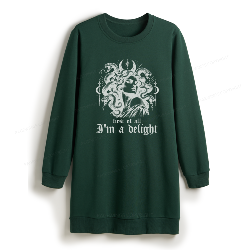 Pagewings First of All I'm a Delight Sweatshirt Dress