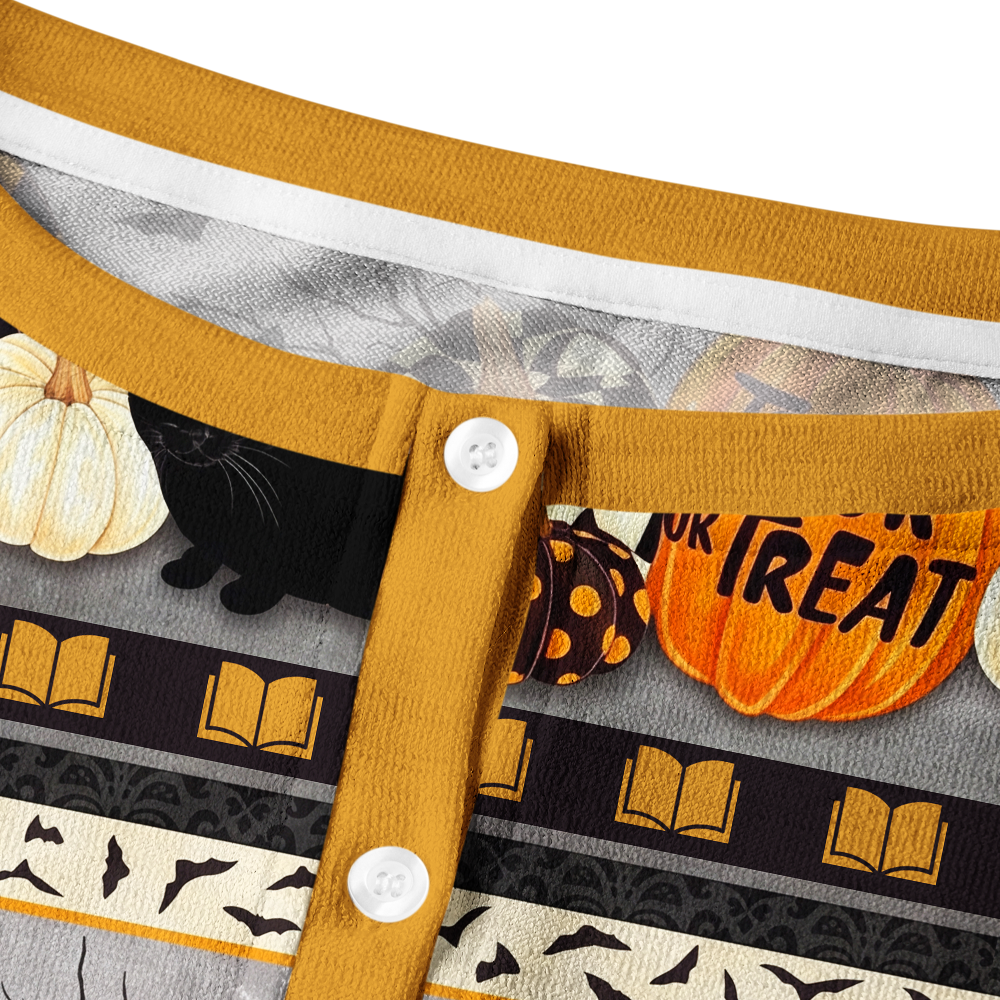 Pagewings Pumpkin cat Crew Neck Cardigan Sweaters