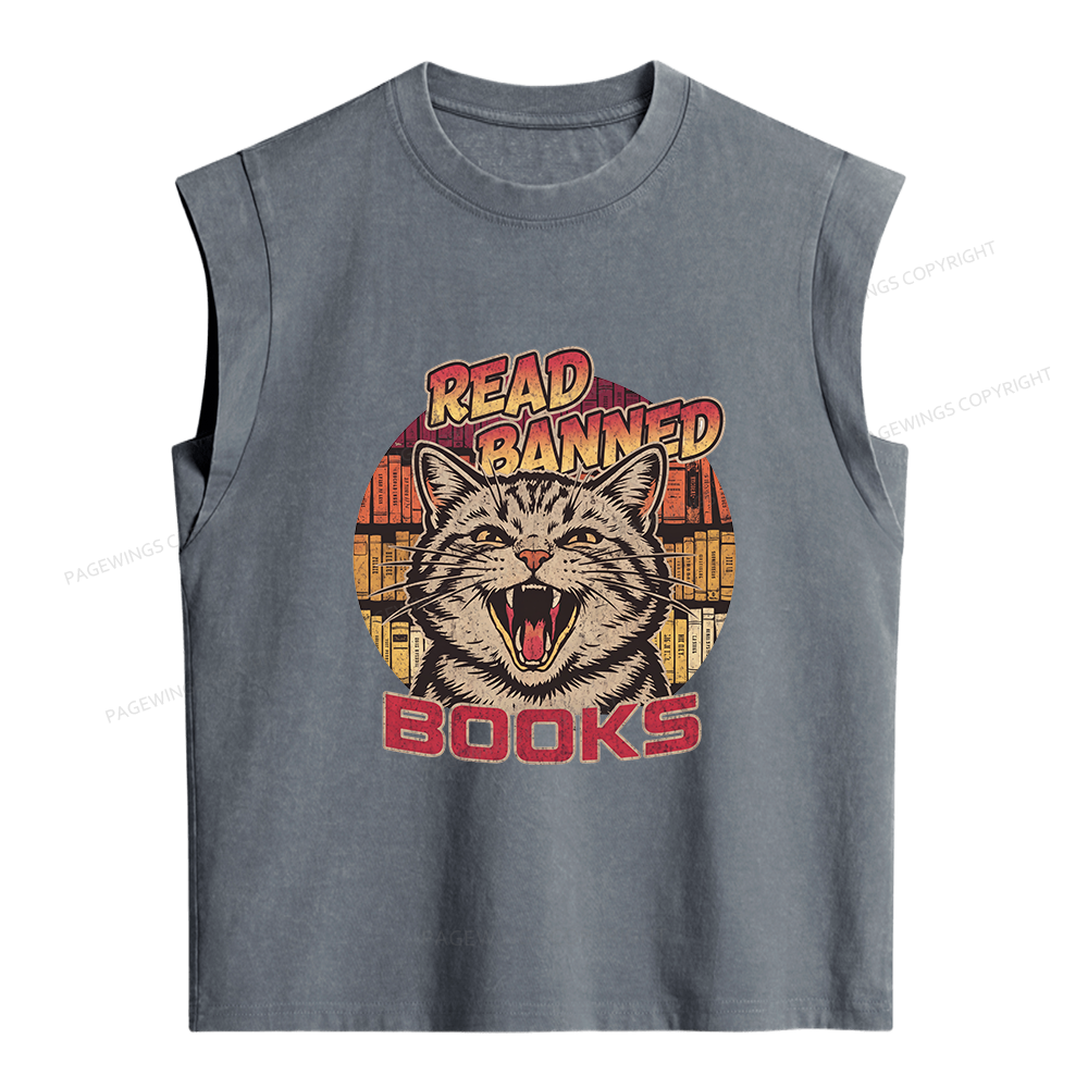 Pagewings Read Banned Books Women's Washed Tank Top