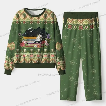 Pagewings Book Dragon Unisex Flannel Pajama Set