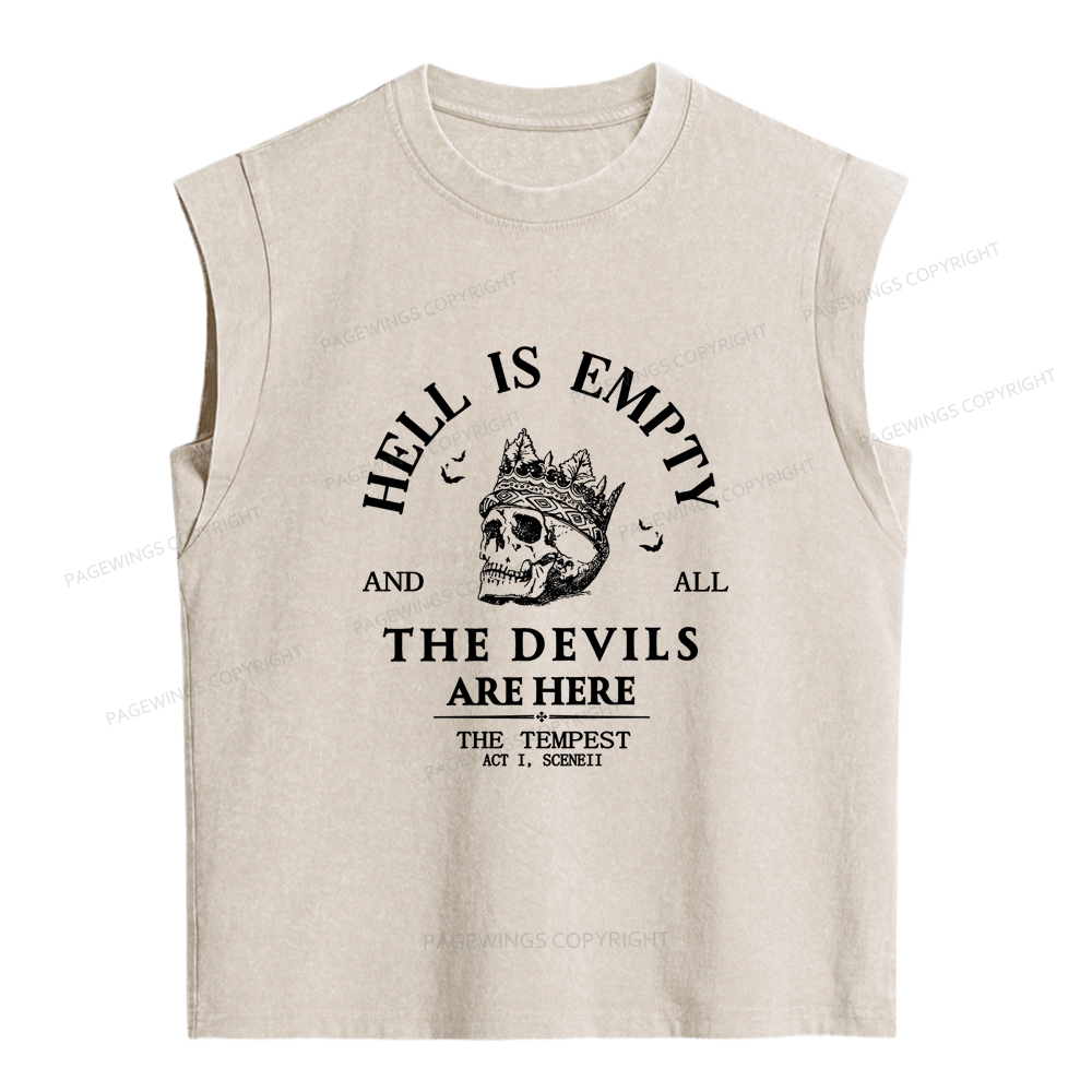 Pagewings Hell Is Empty And All The Devils Are Here Women's Washed Tank Top