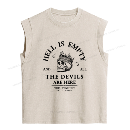 Pagewings Hell Is Empty And All The Devils Are Here Women's Washed Tank Top