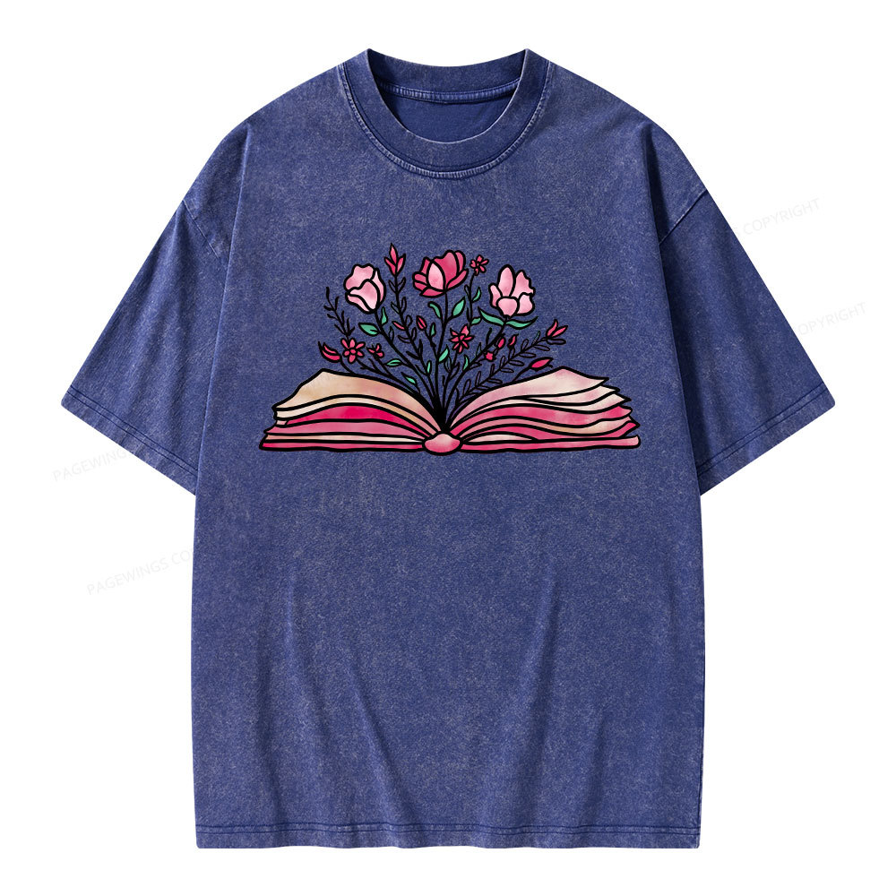 Pagewings Booktrovert Definition Funny Book Lover Png Unisex Washed T-shirt