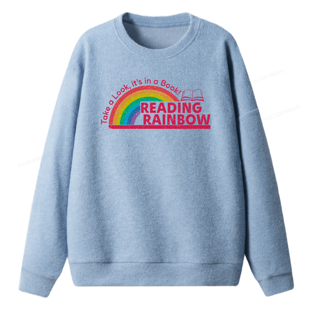 Pagewings Reading Rainbow Unisex Knit Sweatshirt