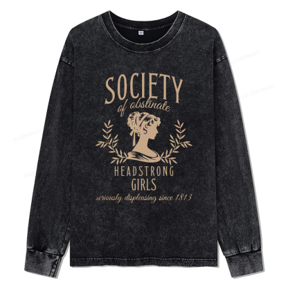 Pagewings Society Of Obstinate Headstrong Unisex Washed Long Sleeve T-shirt