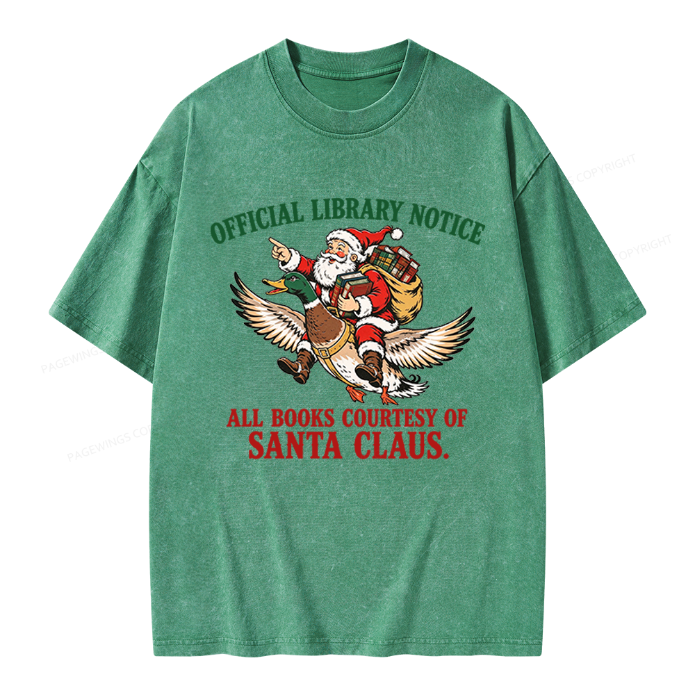 Pagewings Official Library Notice Unisex Washed T-shirt