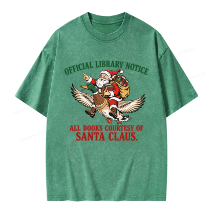 Pagewings Official Library Notice Unisex Washed T-shirt