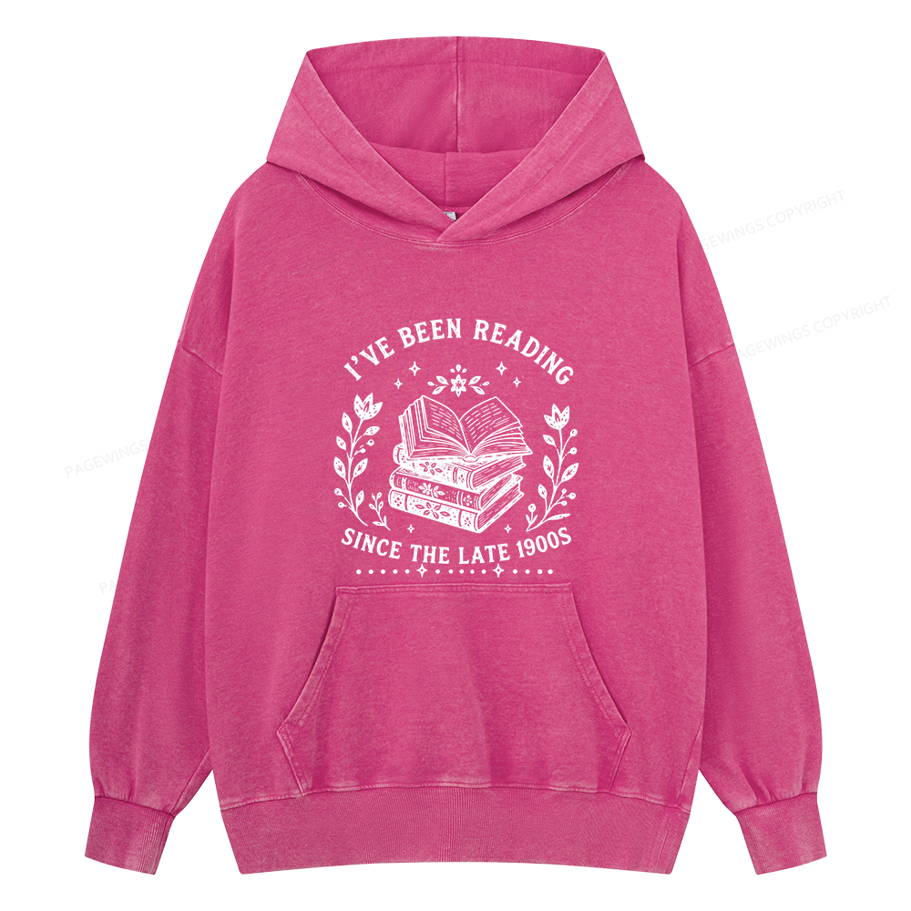Pagewings I’ve Been Reading Since The Late 1900s Unisex Washed Hoodie