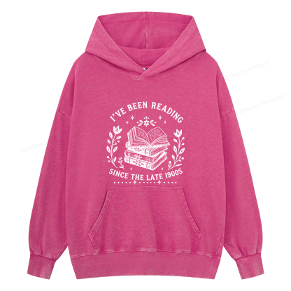 Pagewings I’ve Been Reading Since The Late 1900s Unisex Washed Hoodie