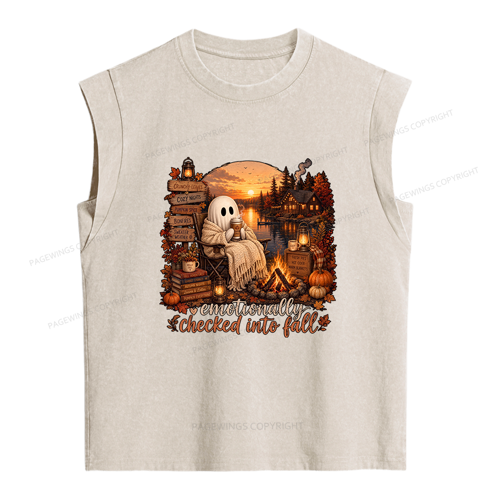 Pagewings Mentally I am Here Women's Washed Tank Top