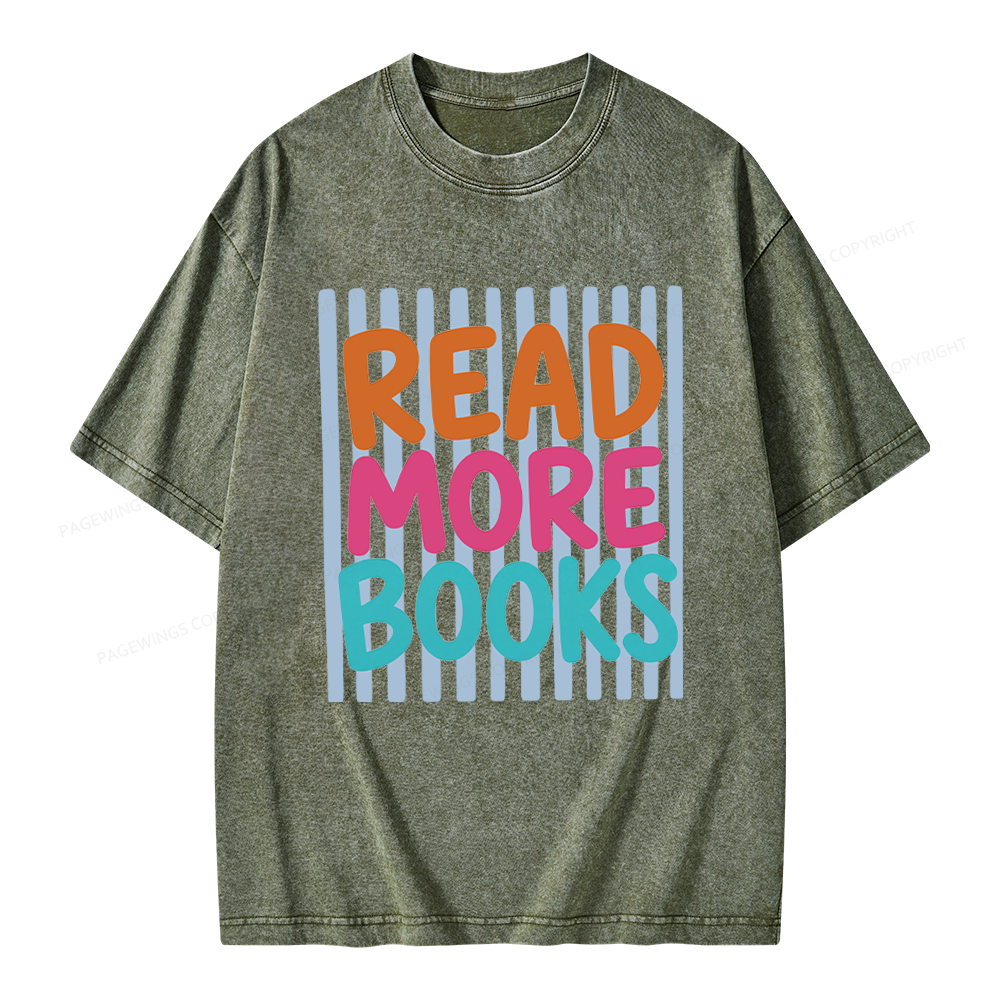 Pagewings Read More Books Unisex Washed T-shirt