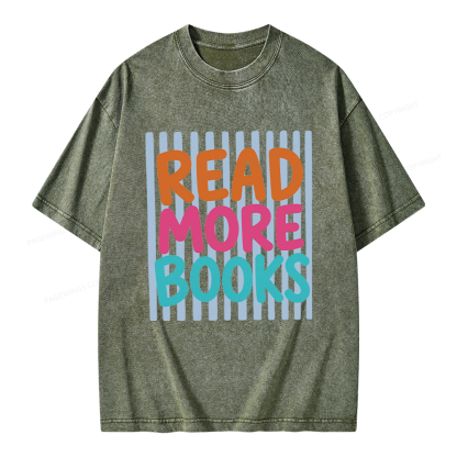 Pagewings Read More Books Unisex Washed T-shirt