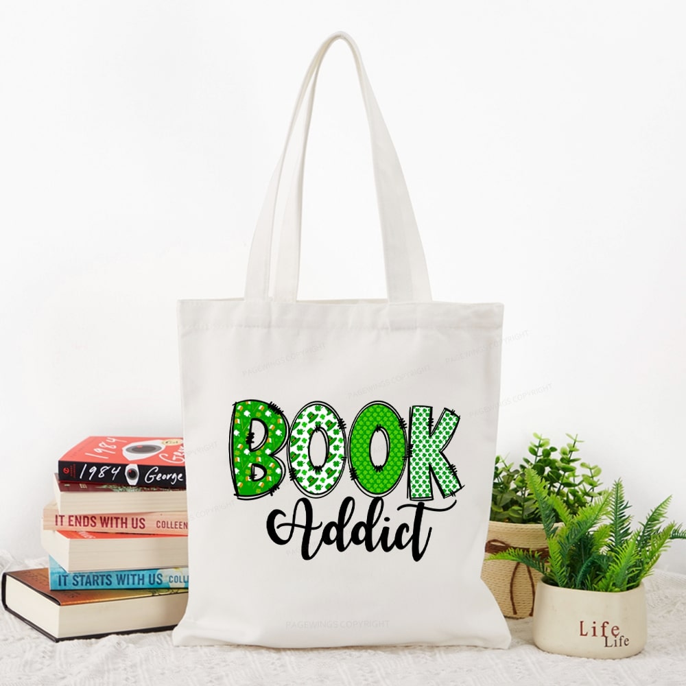 Pagewingsread t Patrick's Day Gift for bookworm,Book Lovers Tote Bag