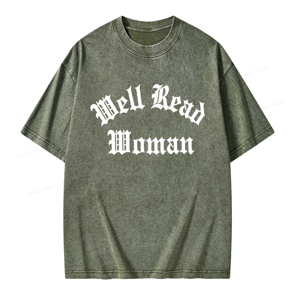 Pagewings Well Read Woman Unisex Washed T-shirt