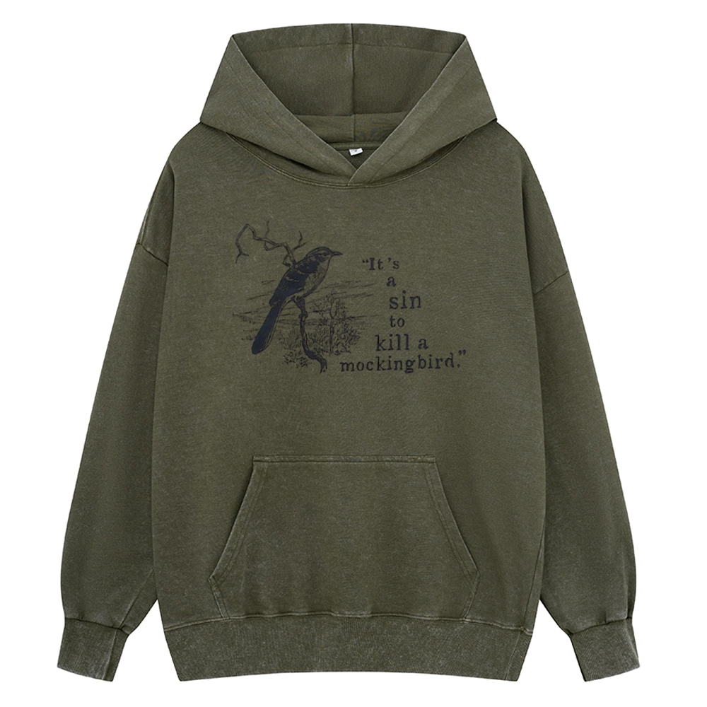 Pagewings It's A Sin To Kill a Mockingbird Unisex Washed Hoodie