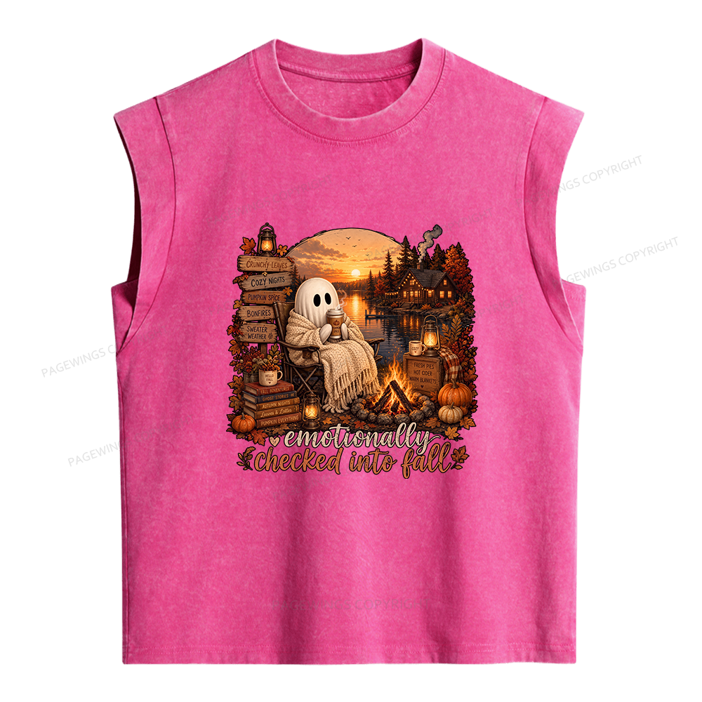 Pagewings Mentally I am Here Women's Washed Tank Top
