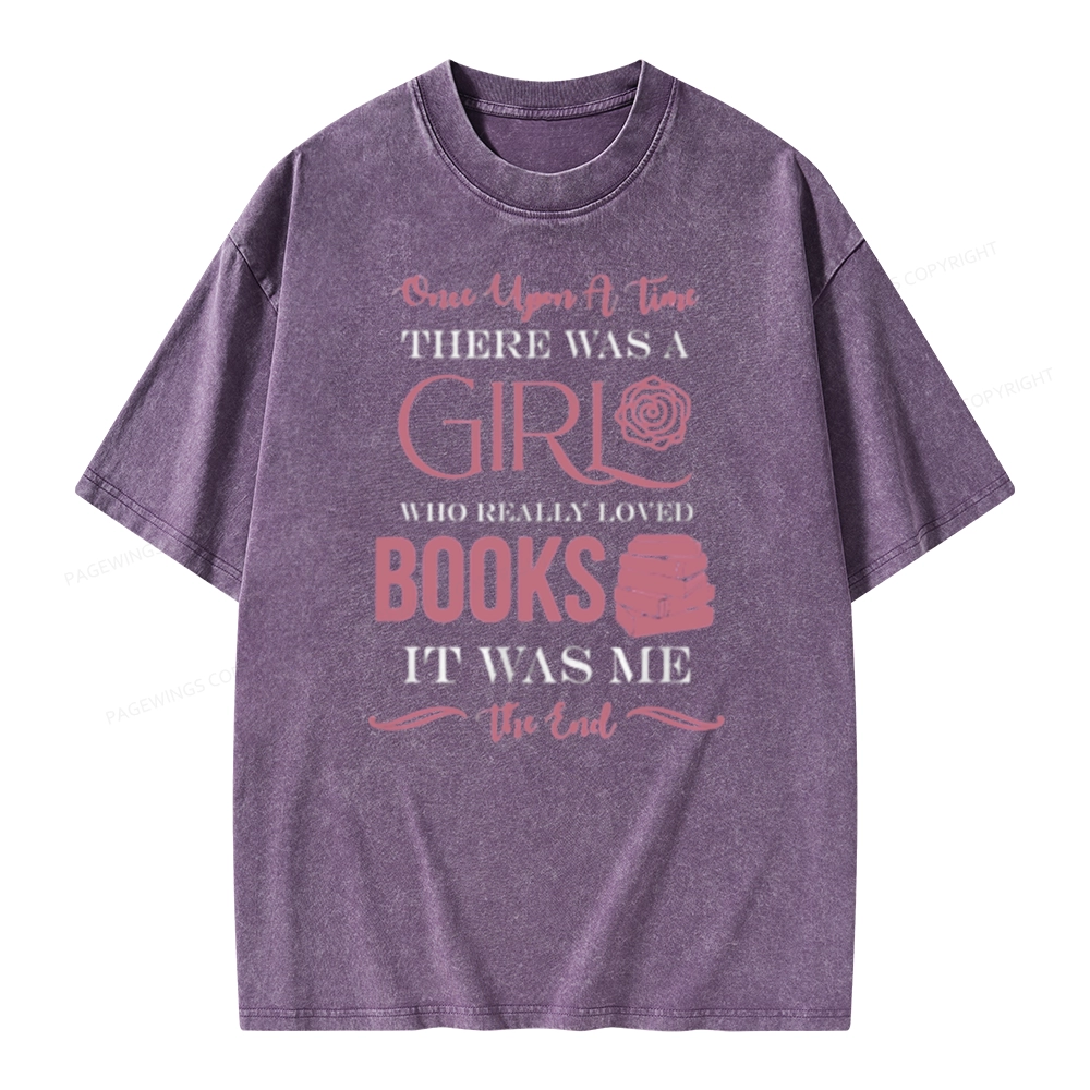 Pagewing The Girl Who Really Love Book Unisex Washed T-shirt