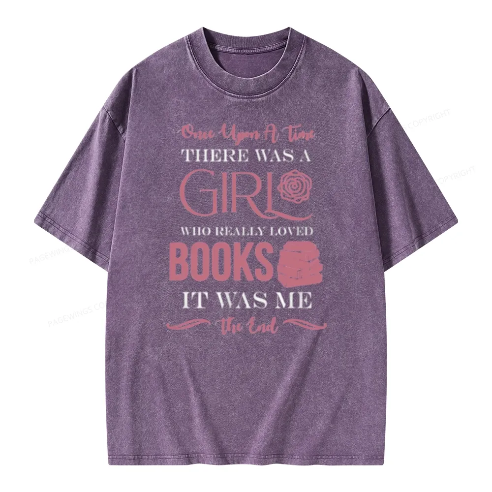 Pagewing The Girl Who Really Love Book Unisex Washed T-shirt