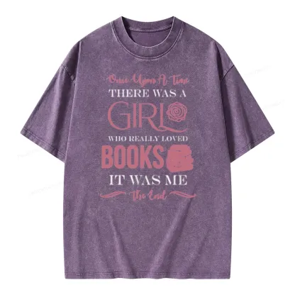 Pagewing The Girl Who Really Love Book Unisex Washed T-shirt