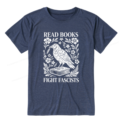 Pagewings Read Books Fight Fascists Unisex Heather T-Shirt