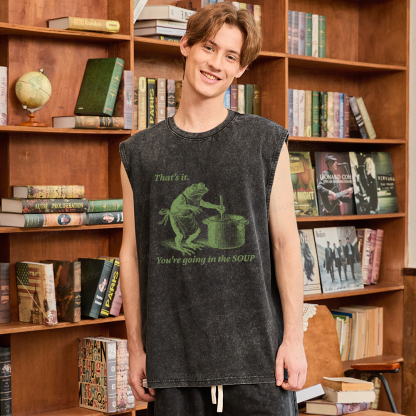 Pagewings That's It You're Going in the Soup Unisex Washed Tank Top