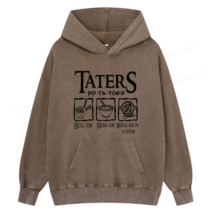 Pagewings Taters PoTaToes Unisex Washed Hoodie