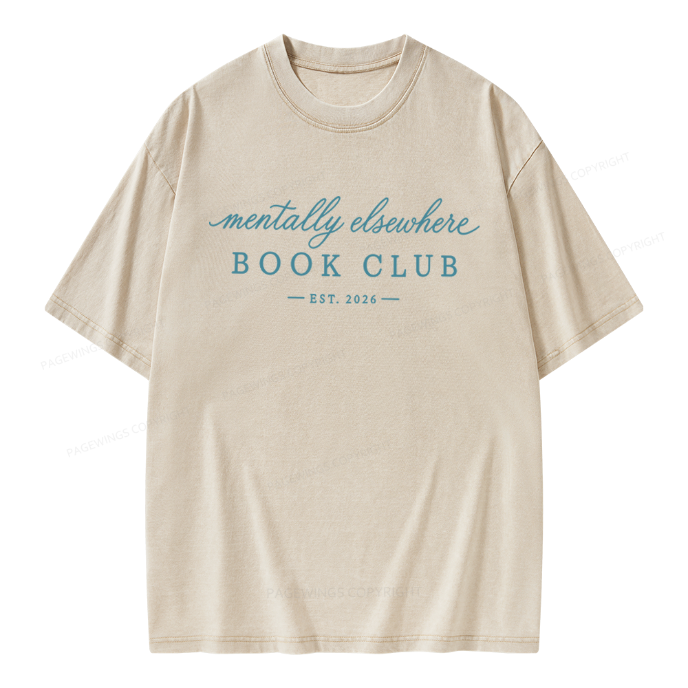 Pagewings Mentally Elsewhere Unisex Washed T-shirt