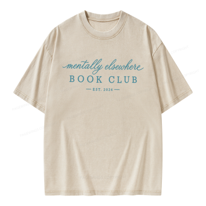 Pagewings Mentally Elsewhere Unisex Washed T-shirt