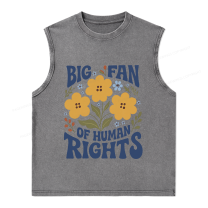 Pagewings Big Fan of Human Rights Unisex Washed Tank Top