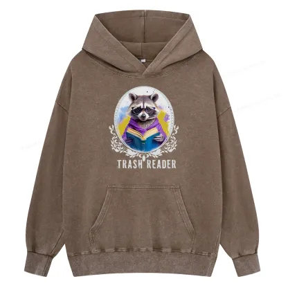 Pagewings Trash Reader Unisex Washed Hoodie
