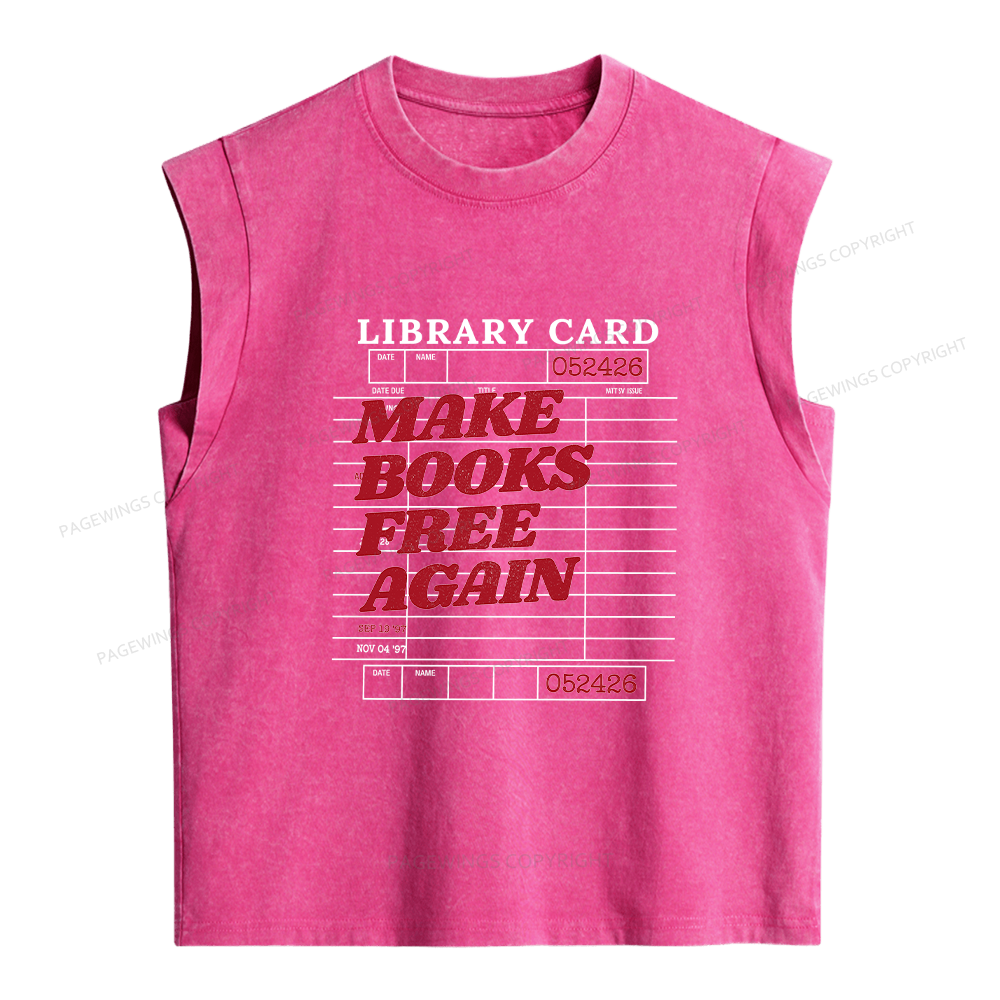 Pagewings Make Books Free Again Women's Washed Tank Top