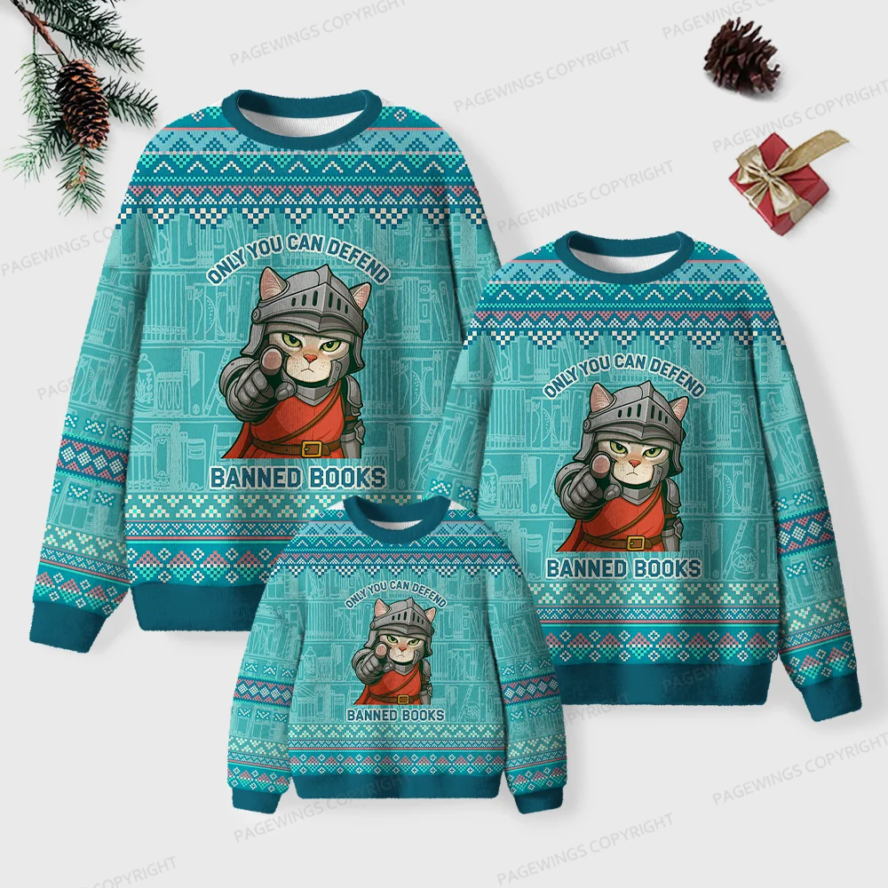 Pagewings The World Will Be Saved Unisex Ugly Knit Sweatshirt