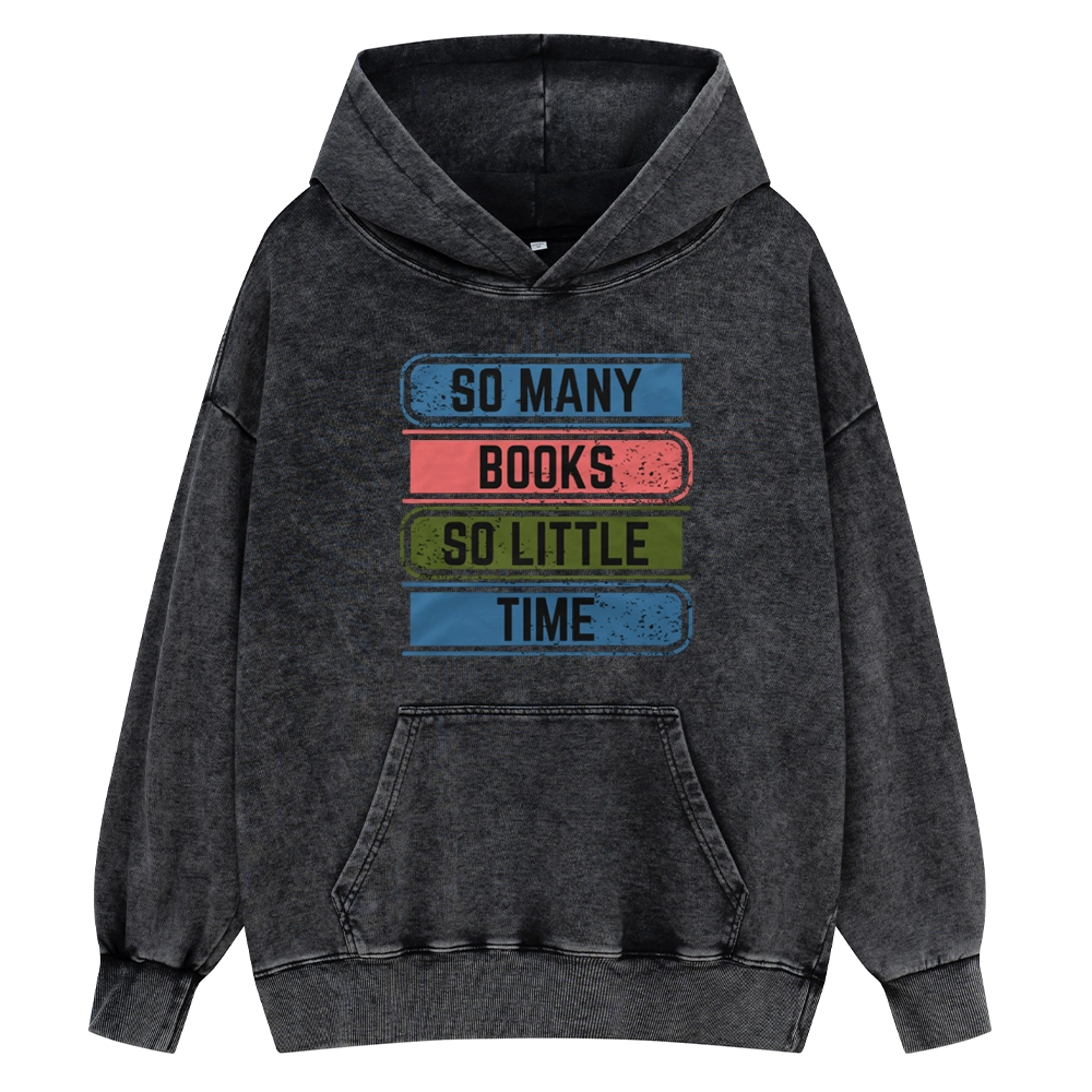 Pagewings So Many Books So Little Time Unisex Washed Hoodie
