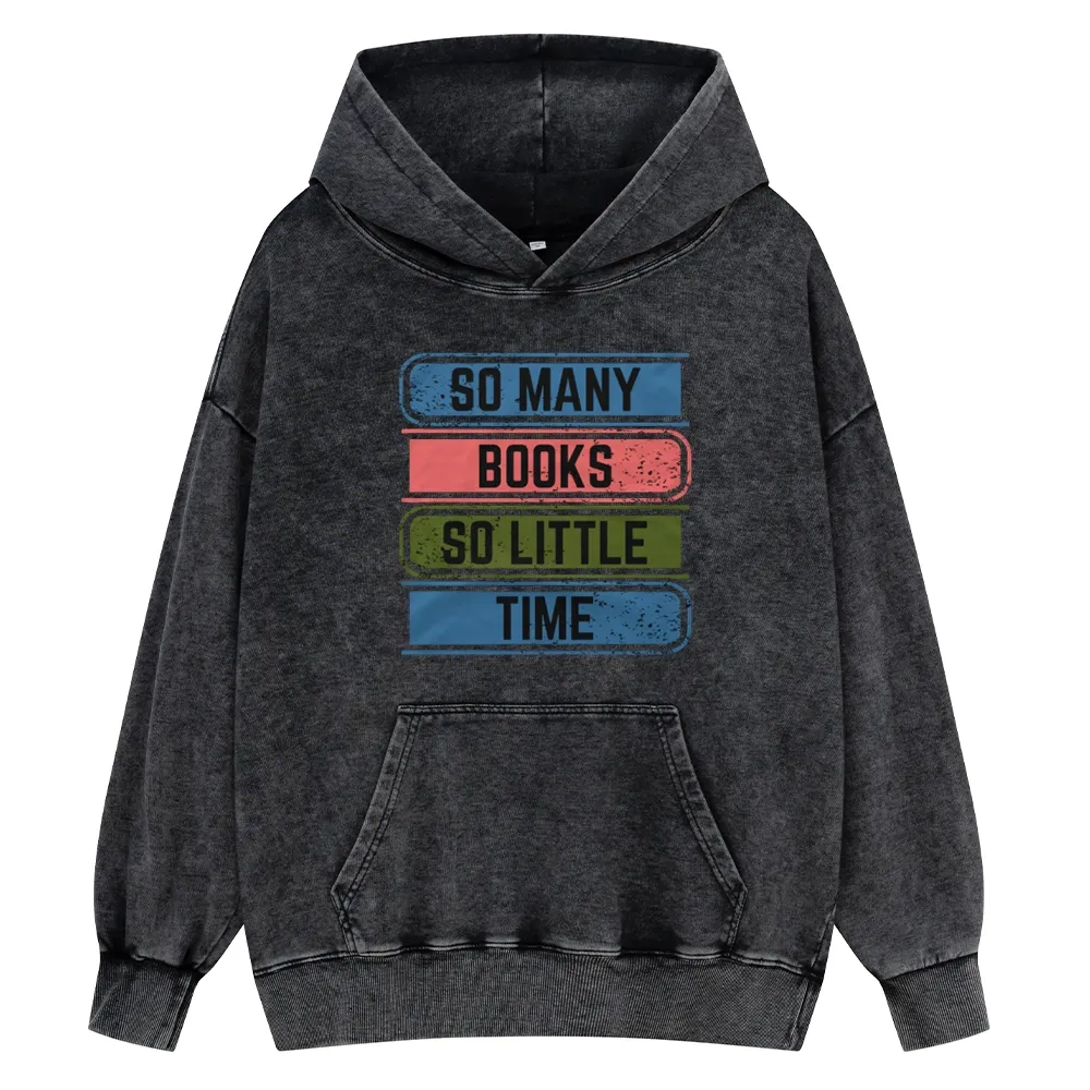Pagewings So Many Books So Little Time Unisex Washed Hoodie