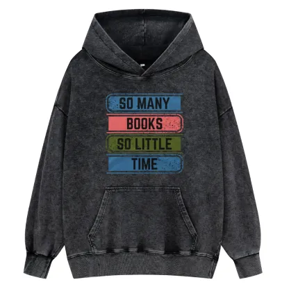 Pagewings So Many Books So Little Time Unisex Washed Hoodie