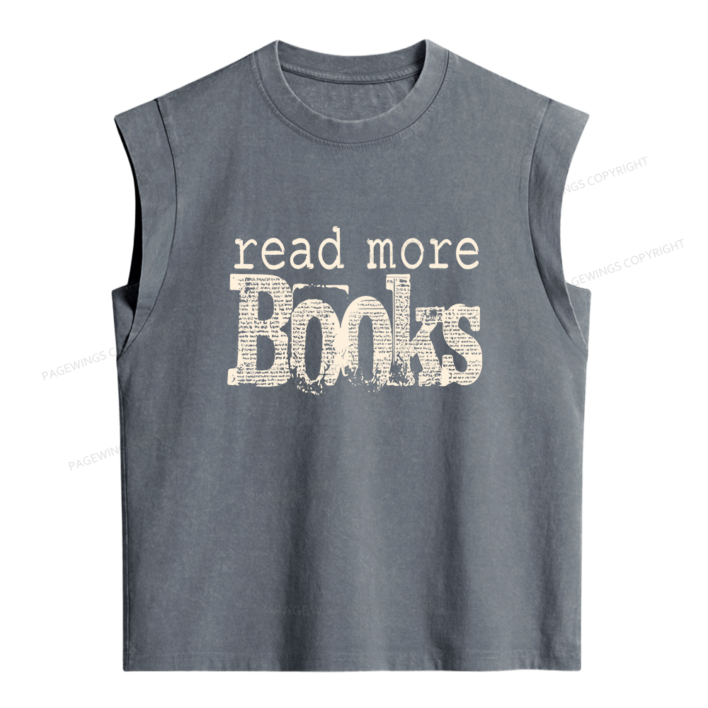 Pagewings Read More Books Women's Washed Tank Top