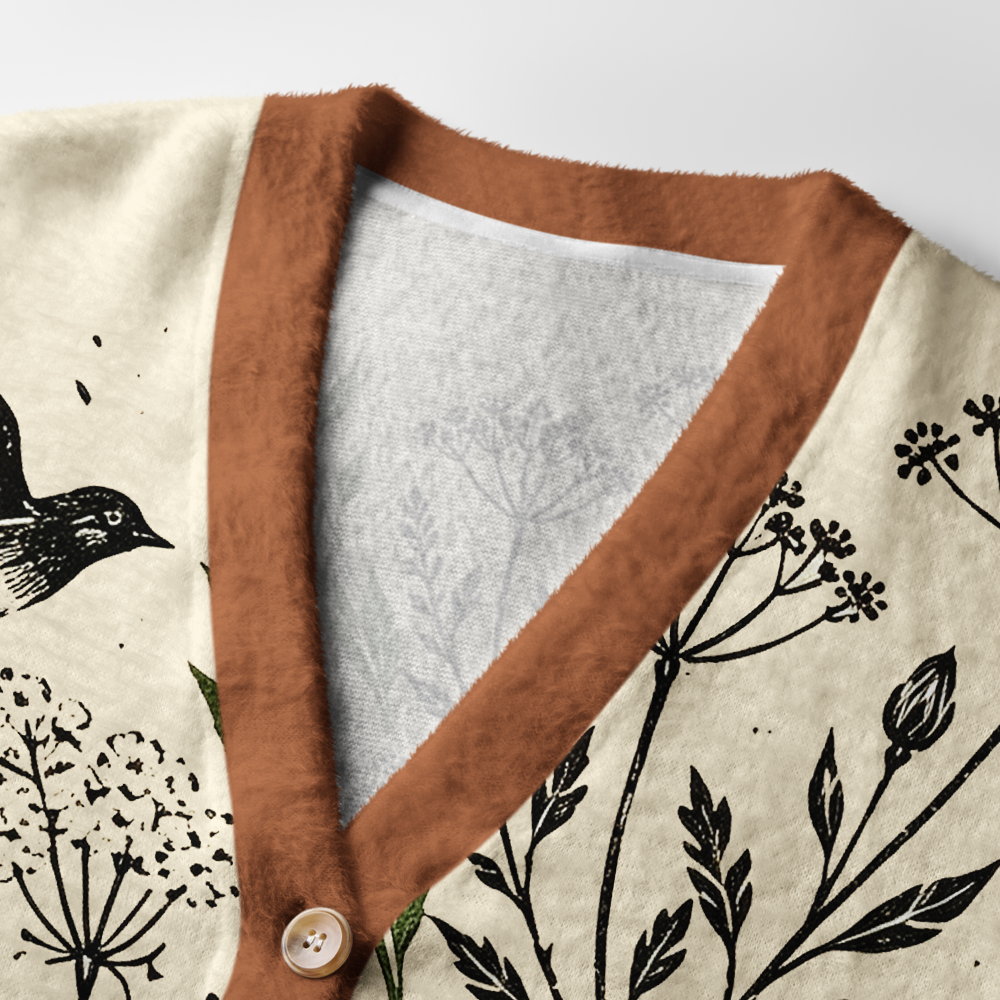 Pagewings Bookish Crow Light Knit Unisex Cardigan Sweaters