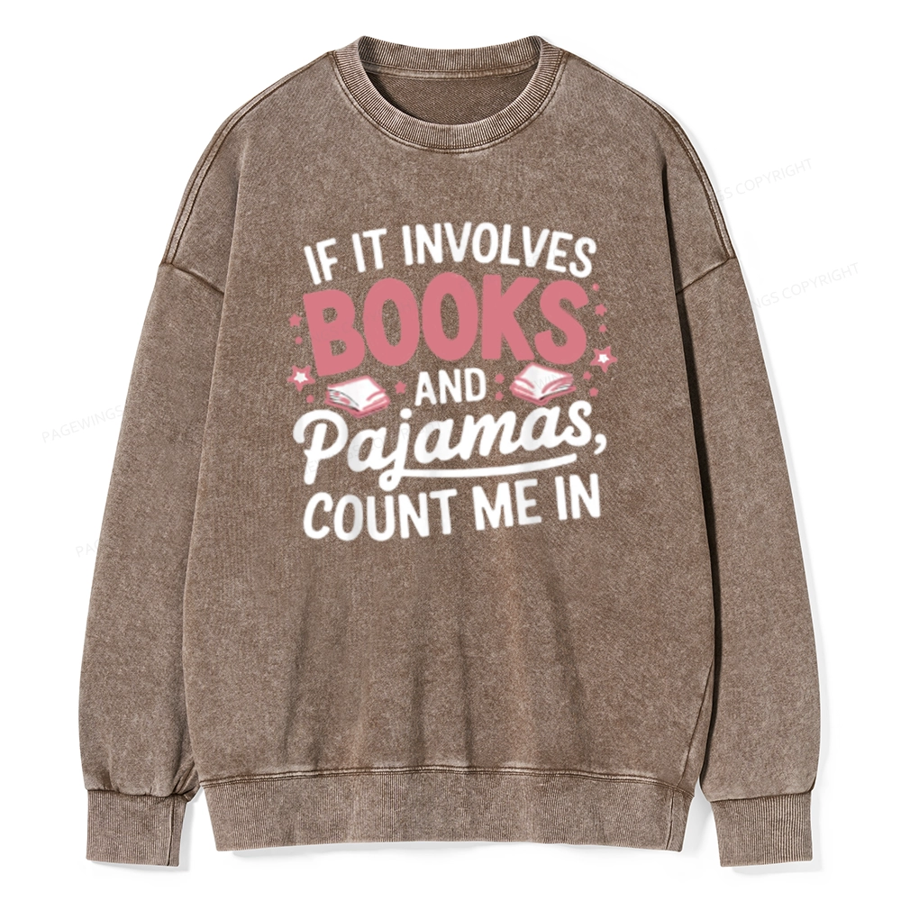 Pagewing Lover Funny Book Reading Unisex Washed Sweatshirt