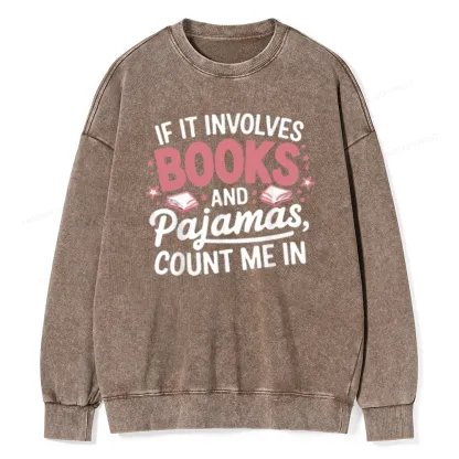 Pagewing Lover Funny Book Reading Unisex Washed Sweatshirt