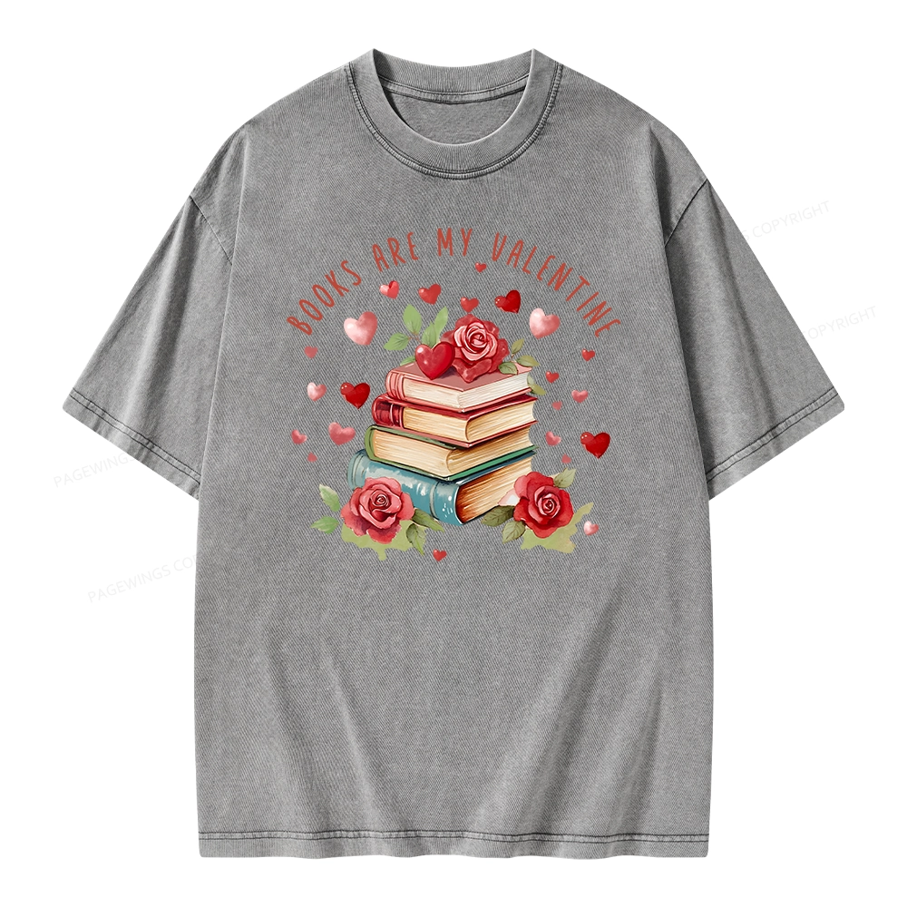 Pagewing Books Are My Valentine Unisex Washed T-shirt