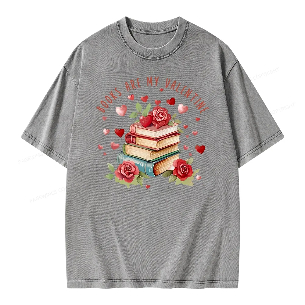 Pagewing Books Are My Valentine Unisex Washed T-shirt