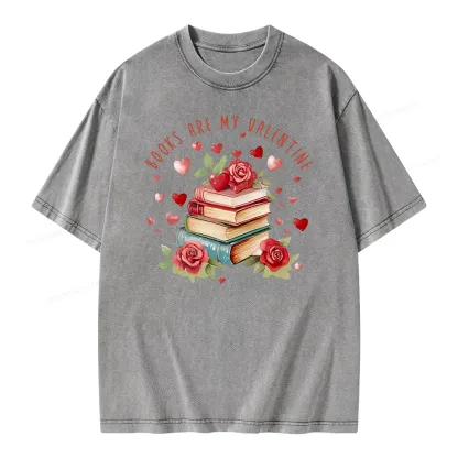 Pagewing Books Are My Valentine Unisex Washed T-shirt