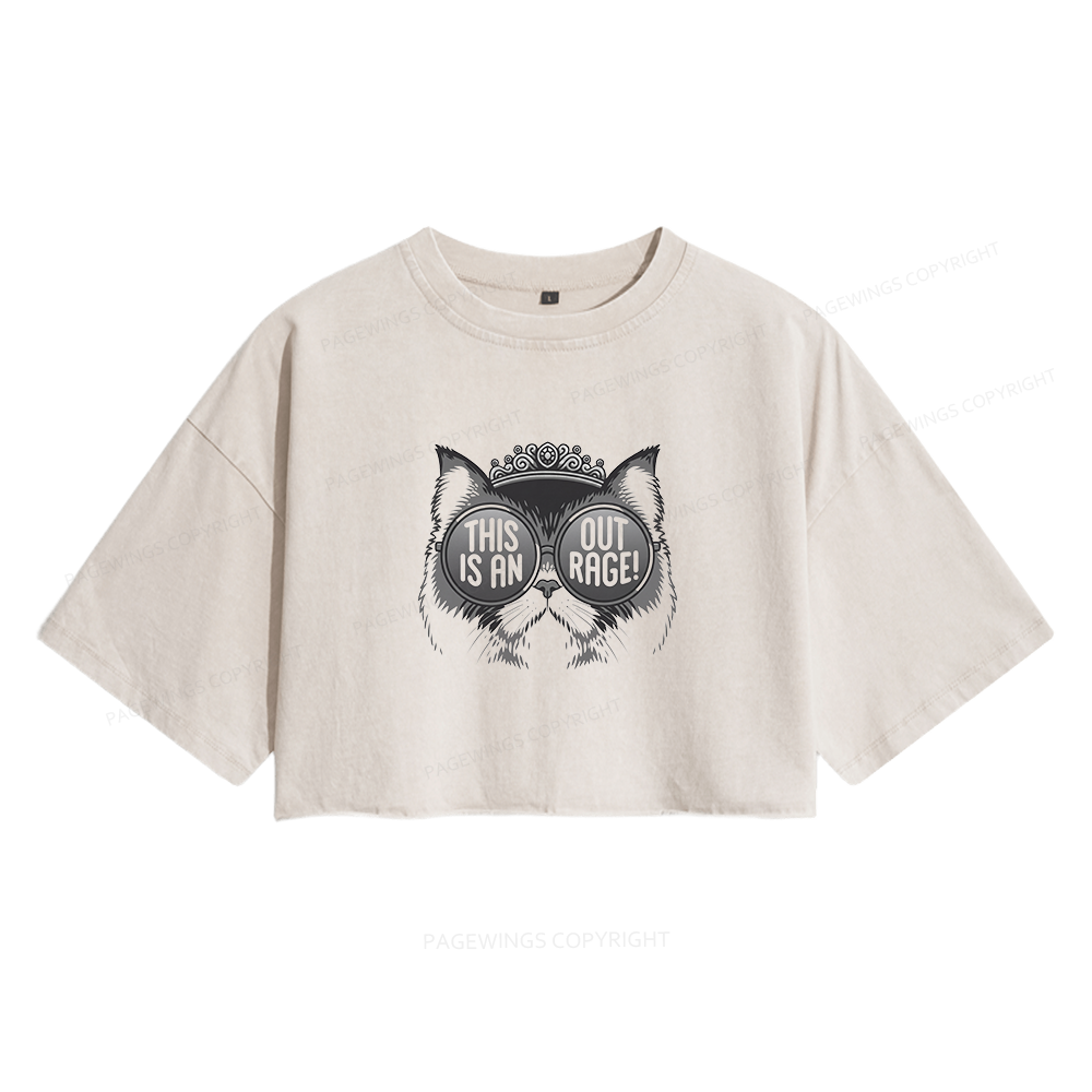 Pagewings Sci Fi Bookish Women's Washed Cropped T-shirt