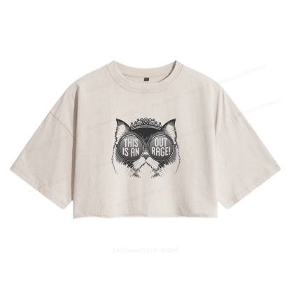 Pagewings Sci Fi Bookish Women's Washed Cropped T-shirt
