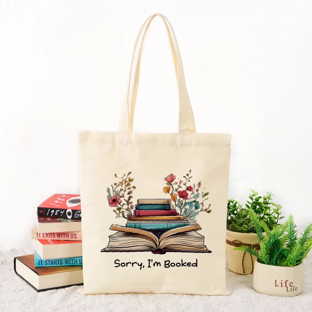 Pagewings Sorry I'm Booked Tote Bag