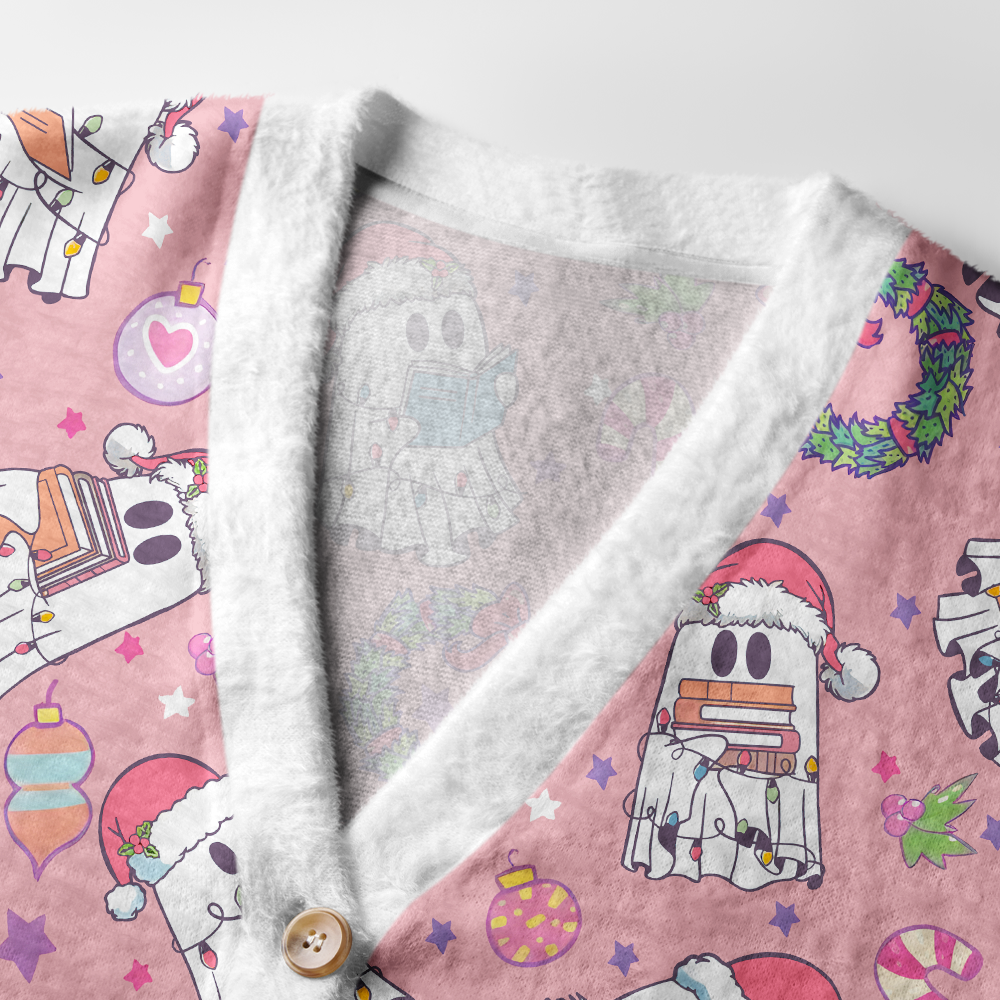 Pagewings Christmas Reading Light Knit Unisex Cardigan Sweaters