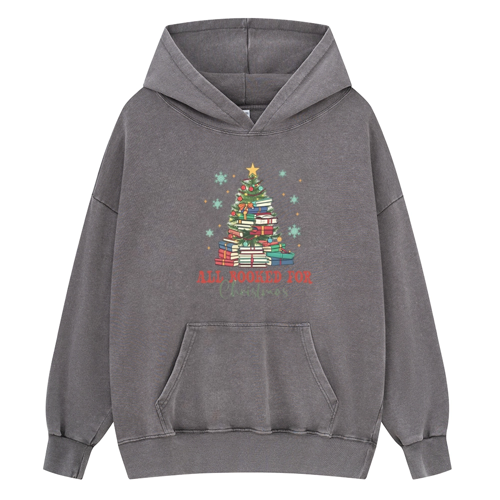 Pagewings All Booked for Christmas Unisex Washed Hoodie